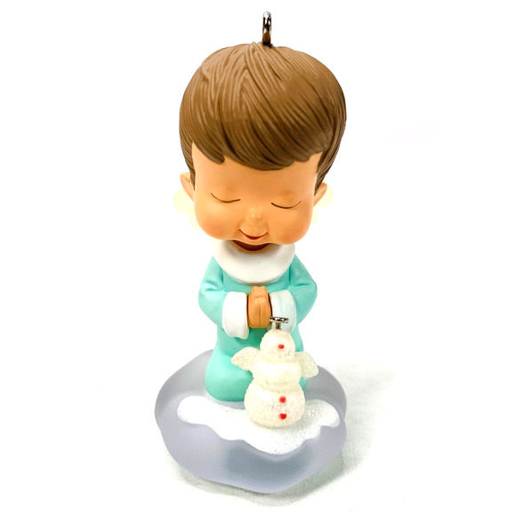 Hallmark Mary's Angels SNOWBALL Keepsake Ornament‎ 2007 Series #20 Blue Snowman - Picture 2 of 11